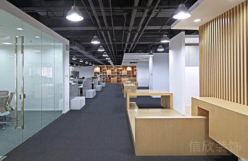 辦公室過(guò)道休息區(qū)木質(zhì)座椅一體式設(shè)計(jì)圖