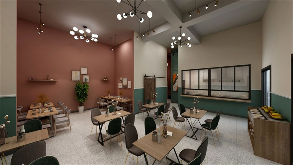 簡(jiǎn)約北歐風(fēng)云南米線連鎖餐館深圳寶安店裝修設(shè)計(jì)用餐大廳