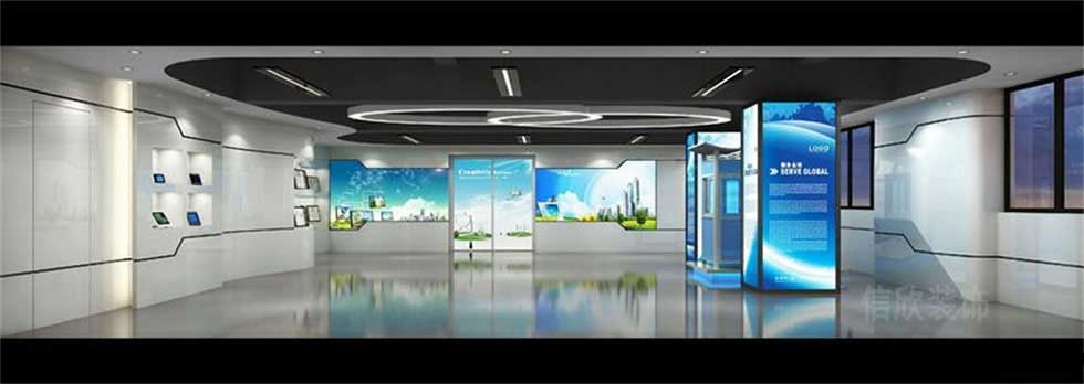電子科技公司展廳頂面裝修設(shè)計(jì)