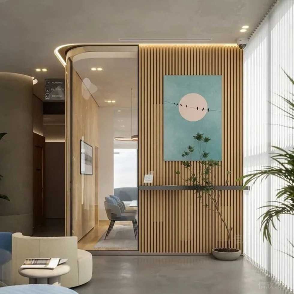 北歐風(fēng)格辦公室公共過(guò)道裝修圖