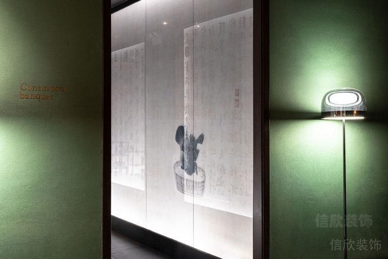 龍崗新中式風(fēng)格餐廳裝修設(shè)計效果圖藝術(shù)文化墻