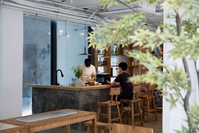 員工餐廳休息區水泥吧臺