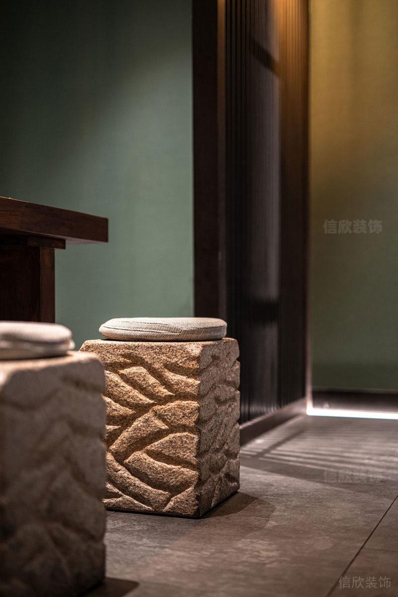 龍崗新中式風(fēng)格餐廳裝修設(shè)計效果圖材質(zhì)細節(jié)紋路