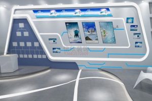 展示區(qū)弧形地面磚背景墻燈光效果圖設(shè)計
