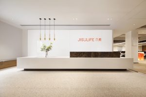 萬科濱海云中心現(xiàn)代混搭風(fēng)辦公室裝修案例 前臺(tái)咨詢服務(wù)臺(tái)