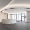 萬庭大廈時尚簡約風(fēng)辦公室裝修案例 前臺接待大廳