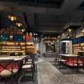 深圳羅湖東門(mén)鐵板燒快餐店酒柜展架裝修設(shè)計(jì)