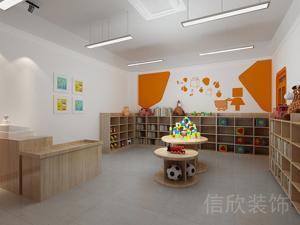 橙色原木風(fēng)現(xiàn)代風(fēng)卡通培訓(xùn)機構(gòu)教室裝修設(shè)計