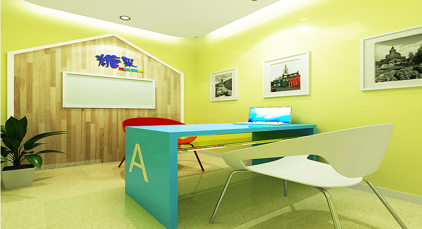 深圳市優(yōu)品文化創(chuàng)意園糖果培訓(xùn)機構(gòu)A教室一對一教學(xué)裝修設(shè)計