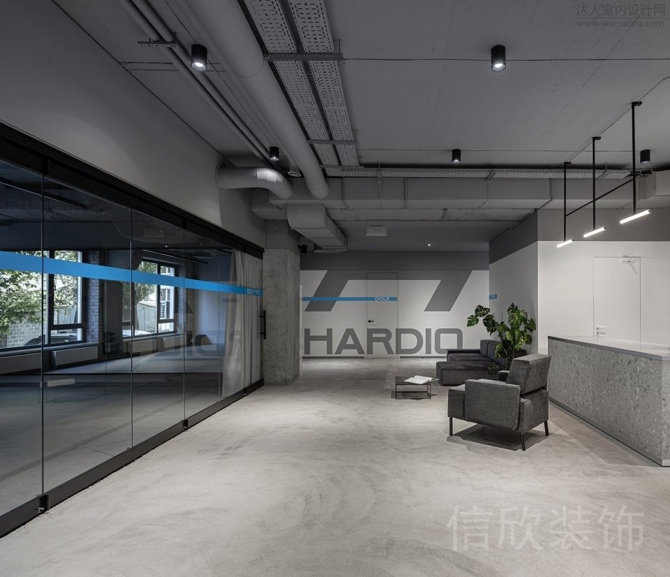 自助式健身房玻璃智能平推門裝修設計工業風